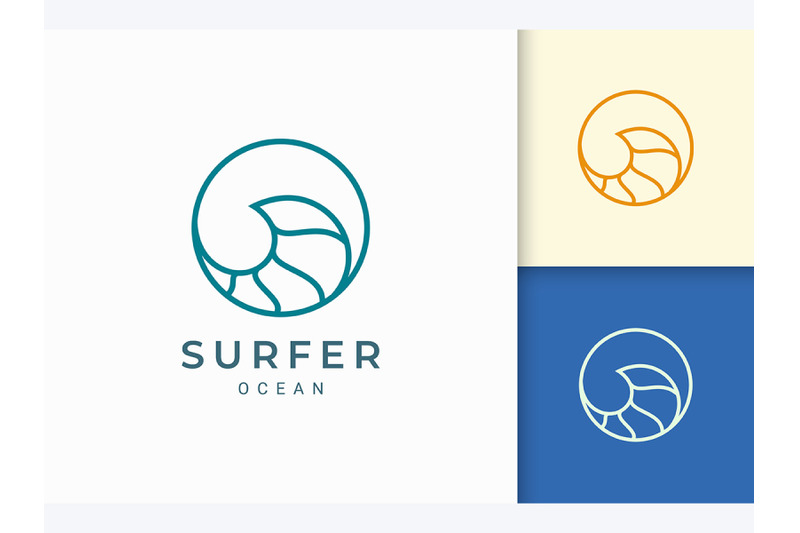 simple-line-ocean-wave-logo-template