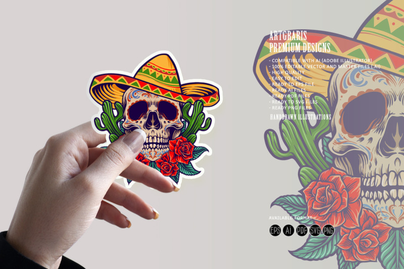 cinco-de-mayo-mexican-skull-logo-mascot