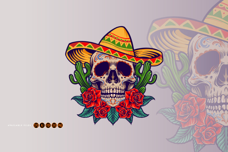 cinco-de-mayo-mexican-skull-logo-mascot