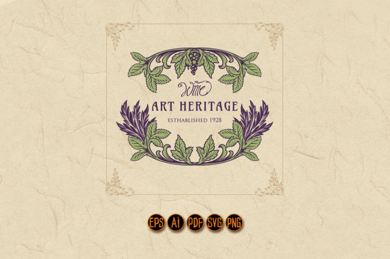 wine-heritage-shield-vintage-logo