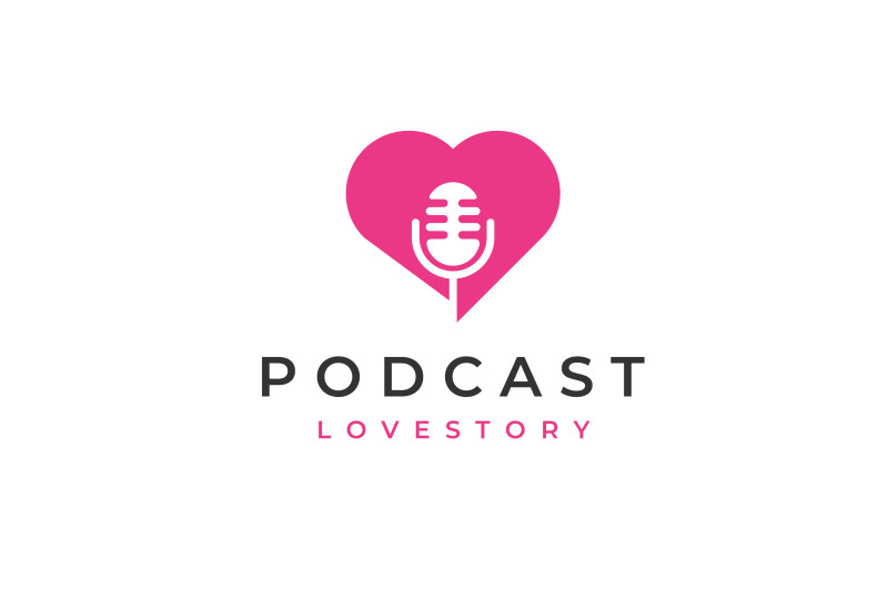 love-symbol-with-microphone-for-podcast-logo-design