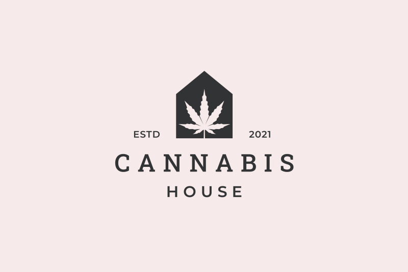 vintage-cbd-cannabis-leaf-house-nbsp-logo-design