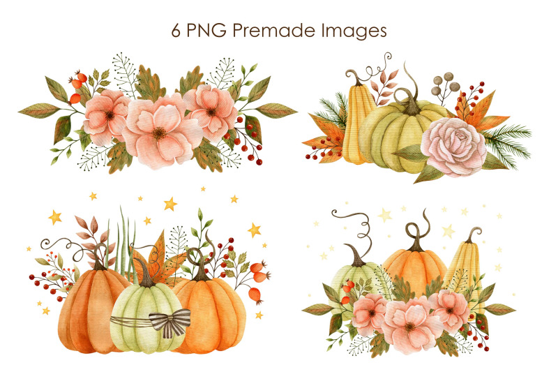 watercolor-fall-season-collection-autumn-pumpkins-wreath