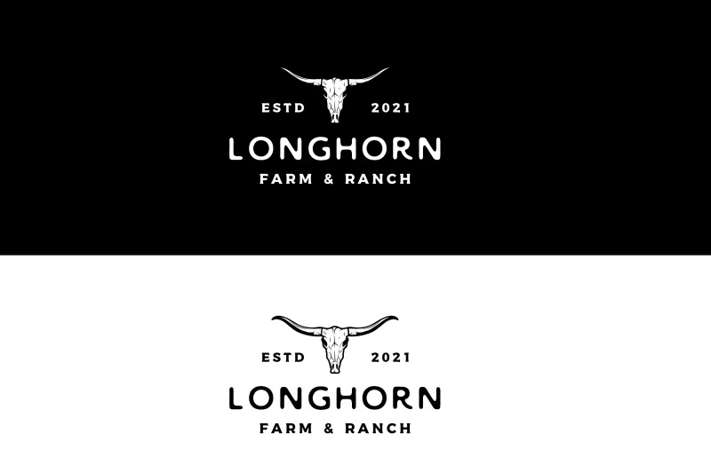 vintage-retro-texas-longhorn-buffalo-bull-cow-logo-design