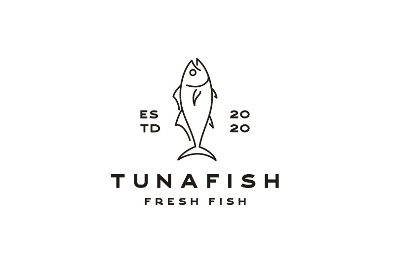 line-art-tuna-fish-logo-design-vector