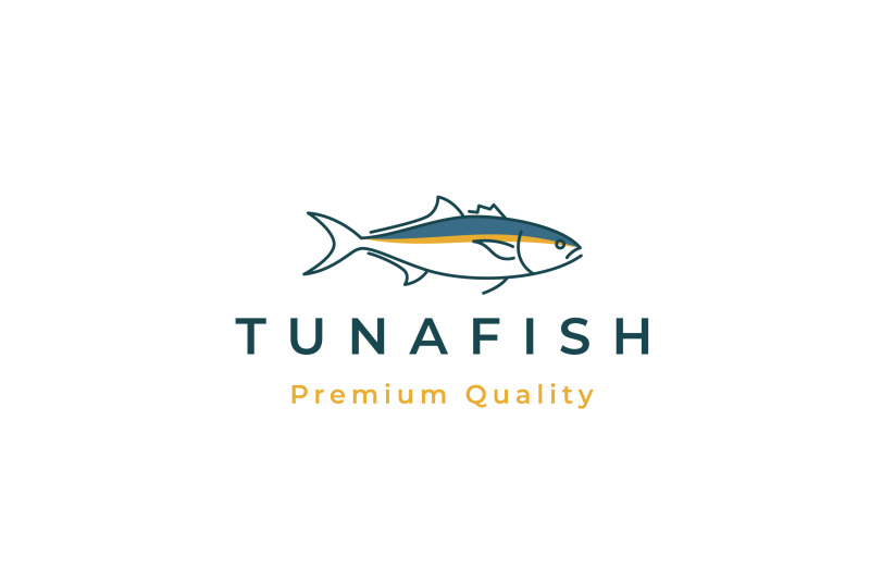 monoline-line-art-tuna-fish-logo-design-vector