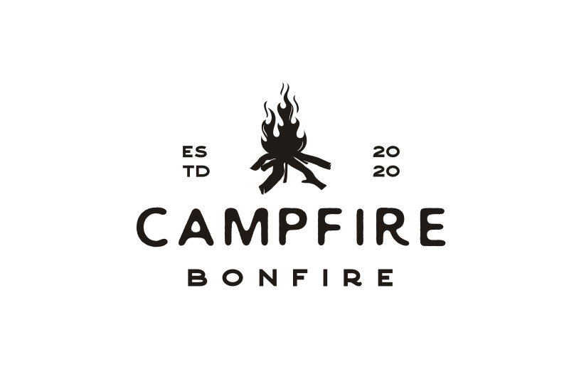 vintage-burning-bonfire-for-camping-logo-design