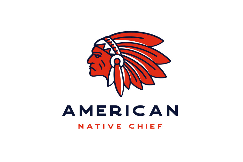 american-native-indian-chief-headdress-logo-design