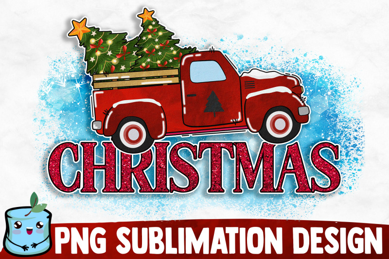 christmas-old-truck-sublimation-design