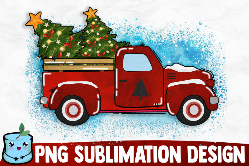 christmas-old-truck-sublimation-design