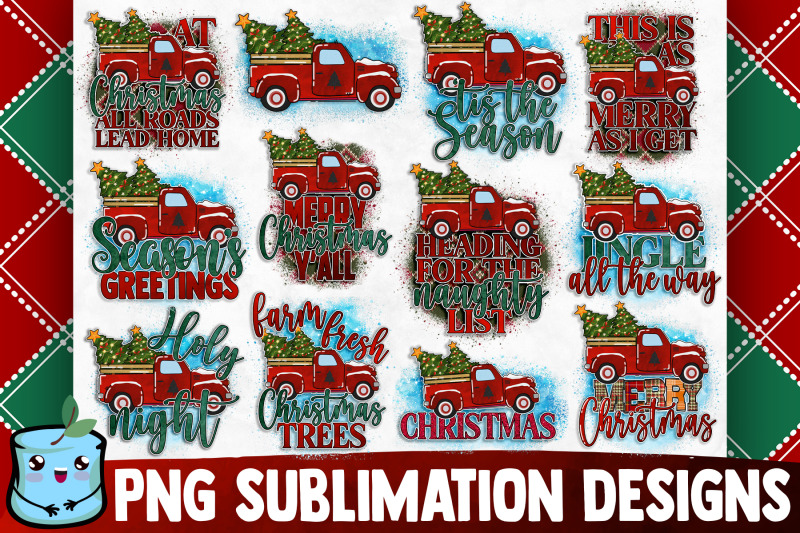 christmas-old-truck-sublimation-bundle