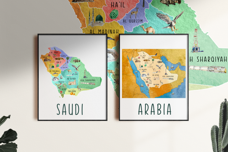 watercolor-saudi-arabia-tourist-map