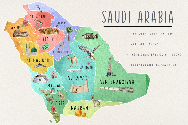 watercolor-saudi-arabia-tourist-map