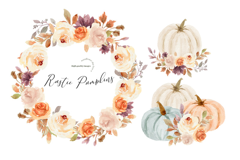 rustic-mint-orange-amp-white-pumpkin-clipart-fall-autumn-pumpkin
