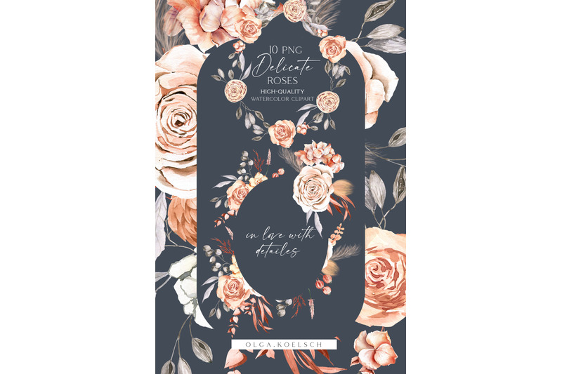 watercolor-boho-roses-clipart-boho-floral-frames-png-watercolor