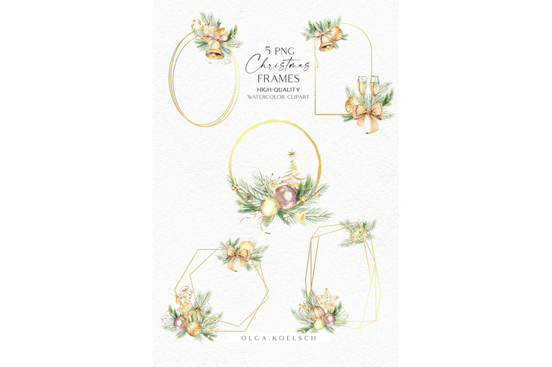 gold-christmas-decor-clipart-watercolor-christmas-png-champagne-glass