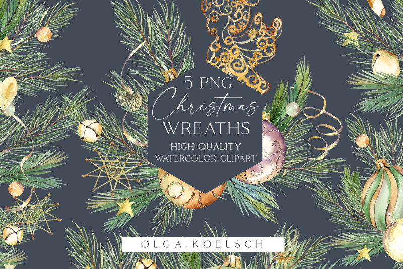 gold-christmas-wreath-clipart-watercolor-christmas-frames-for-cards