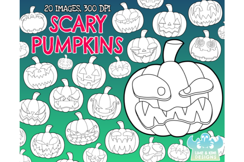 scary-halloween-pumpkins-digital-stamps-lime-and-kiwi-designs
