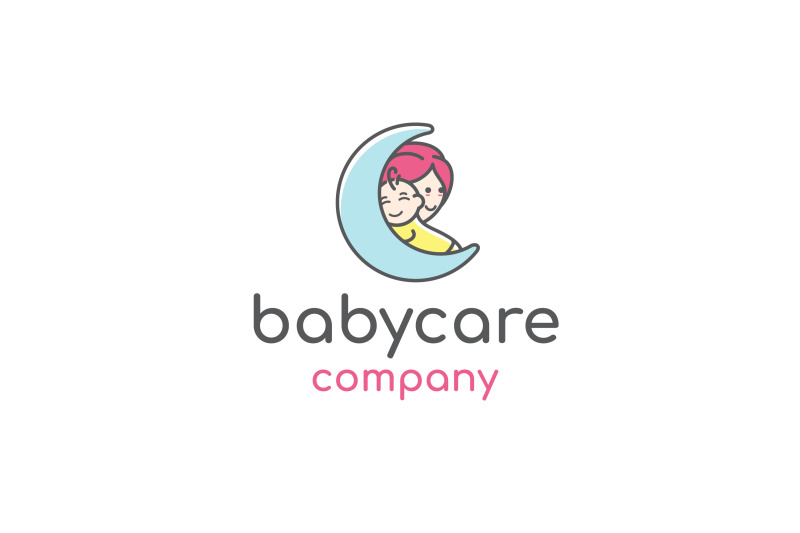 mom-and-baby-moon-motherhood-and-childbearing-logo-design