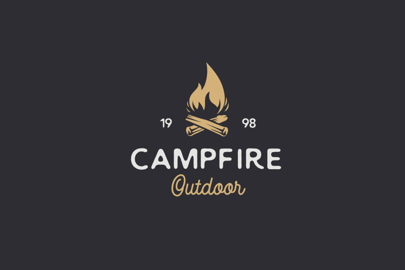 vintage-burning-bonfire-for-camping-logo-design