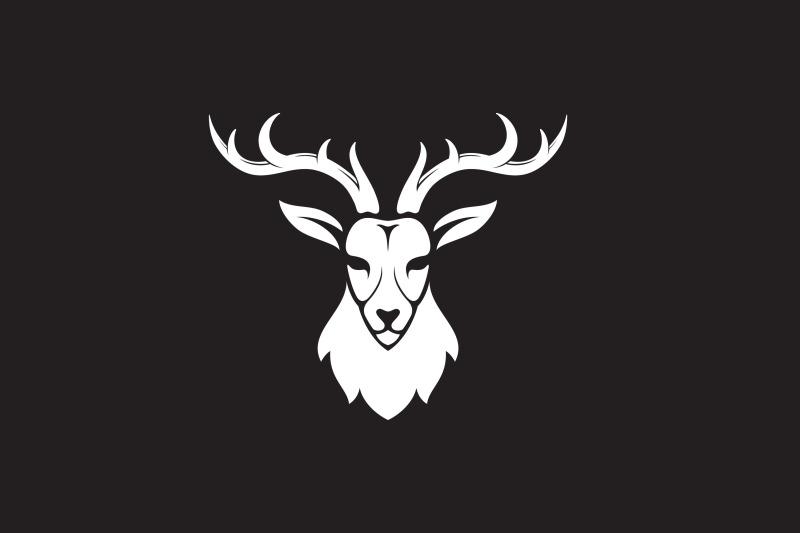 deer-antler-head-logo-design-illustration