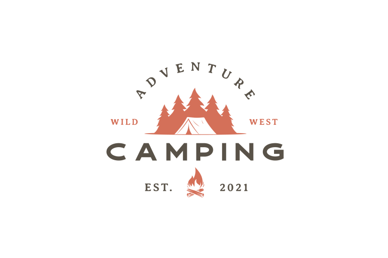 forest-camping-emblem-with-tent-and-pine-trees-logo-design