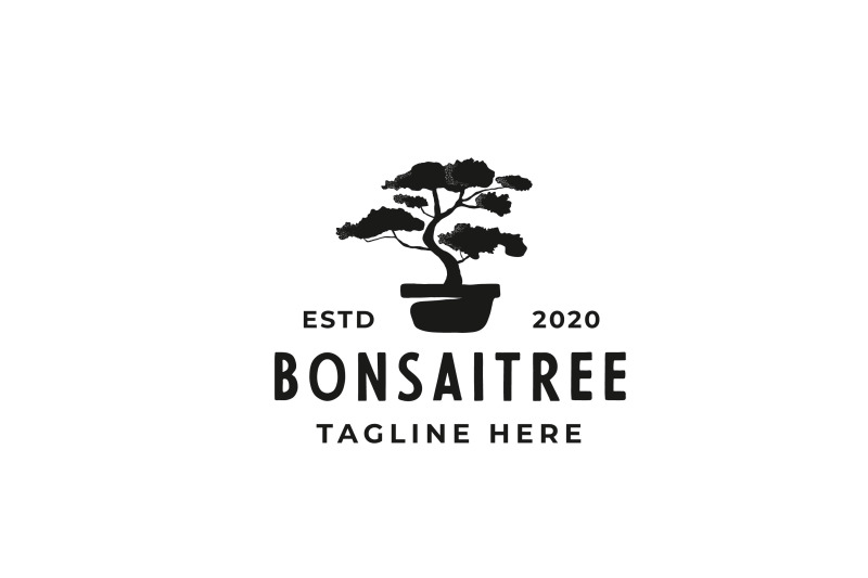 vintage-hipster-bonsai-tree-logo-design-vector