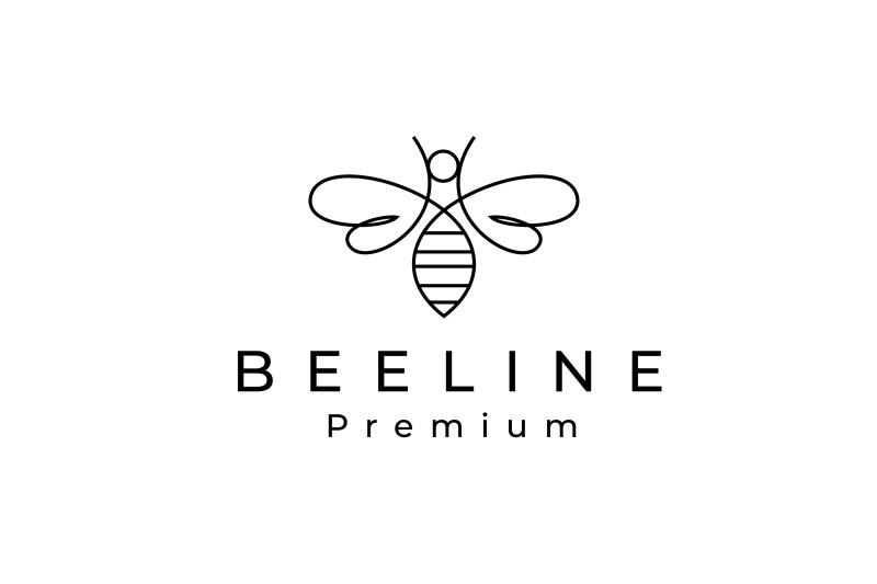 simple-monoline-line-art-bee-logo-design