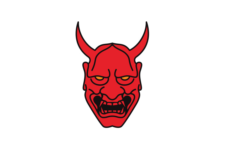 japanese-demon-oni-mask-logo-design