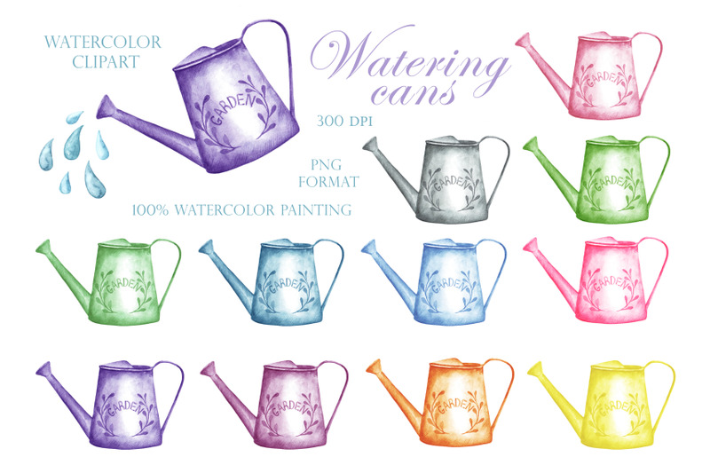 watering-can-watercolor-clipart-multi-colored-watering-cans