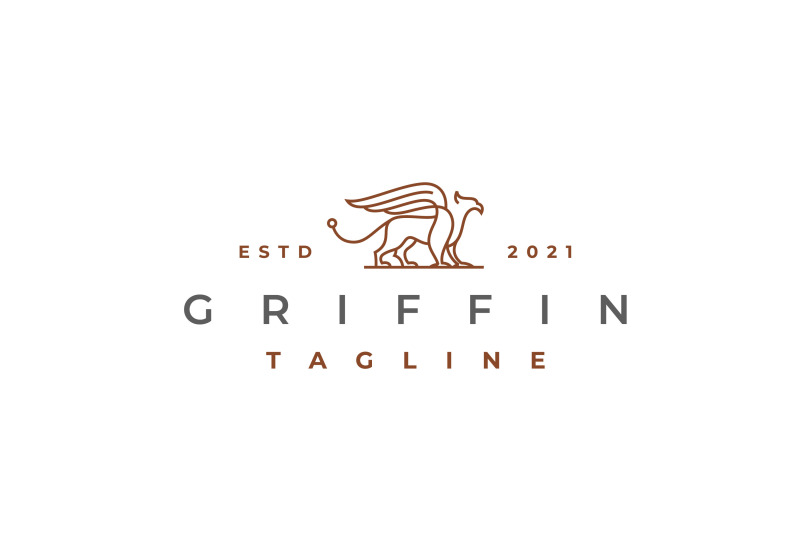 line-art-griffin-logo-design-vector