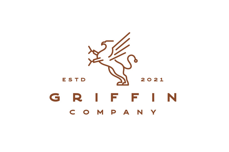 line-art-griffin-logo-design-vector