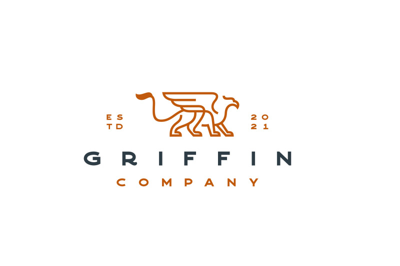 line-art-griffin-logo-design-vector