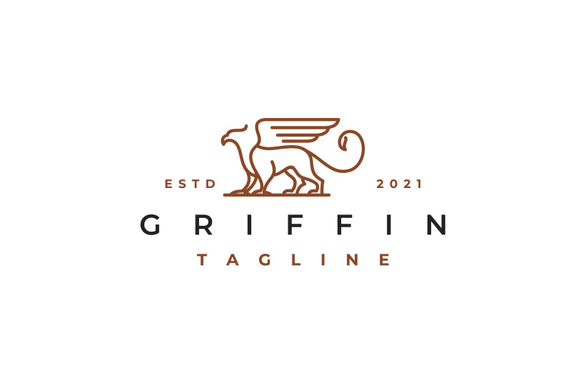 line-art-griffin-logo-design-vector