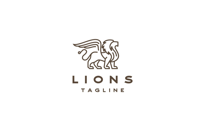 line-art-lion-with-wings-logo-design