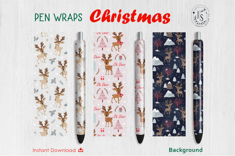 christmas-reindeer-pen-wraps-file-set