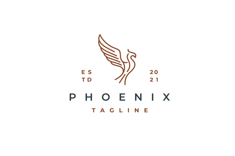 line-art-phoenix-bird-logo-design