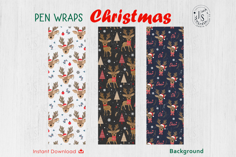 christmas-reindeer-pen-wraps-file-set
