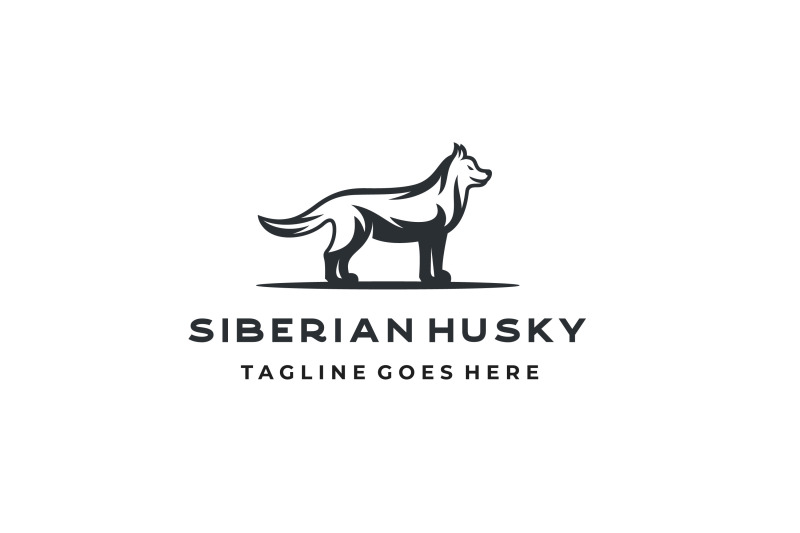 dog-siberian-husky-logo-design-vector