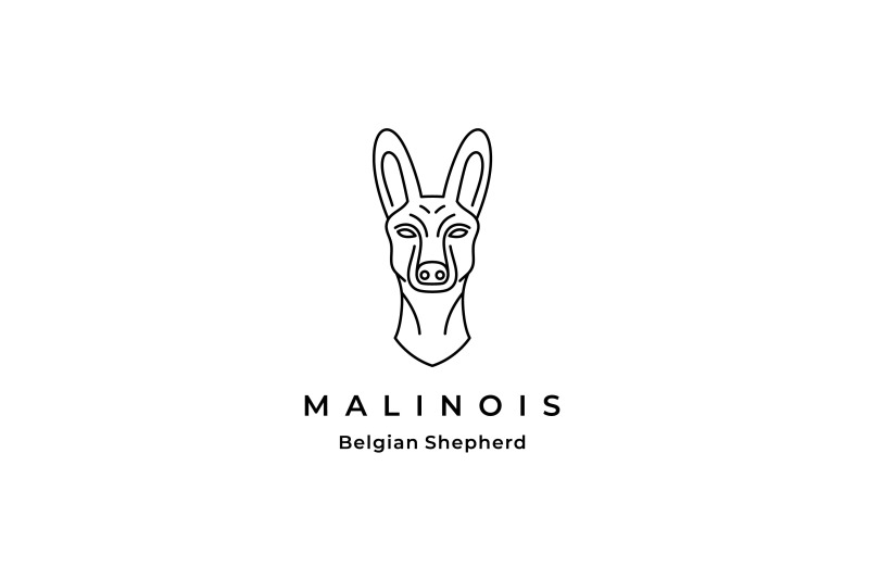 belgian-malinois-dog-line-art-logo-design