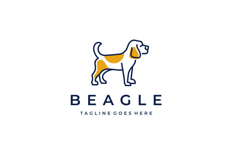 beagle-dog-monoline-logo-design-vector