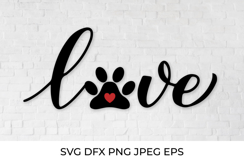 love-calligraphy-lettering-with-paw-print-pet-lover-svg