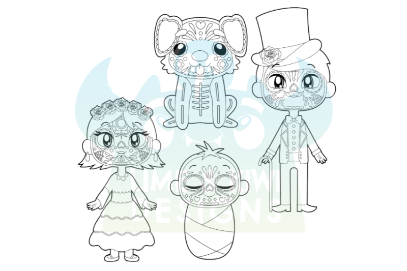 day-of-the-dead-family-digital-stamps-lime-and-kiwi-designs