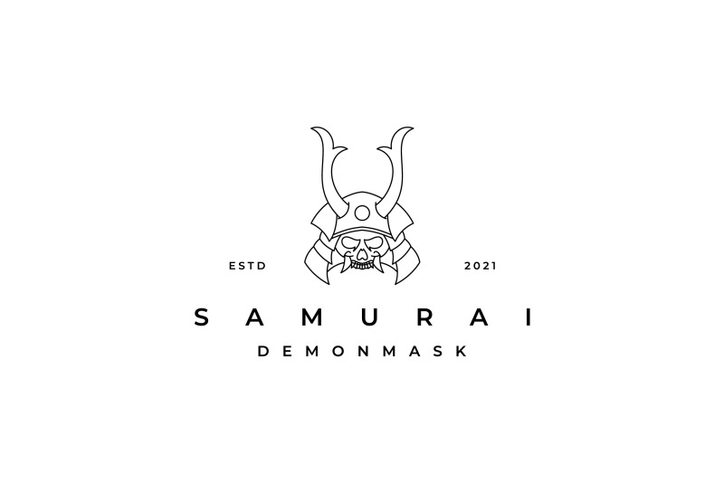 line-art-samurai-logo-design-inspiration-samurai-demon-face