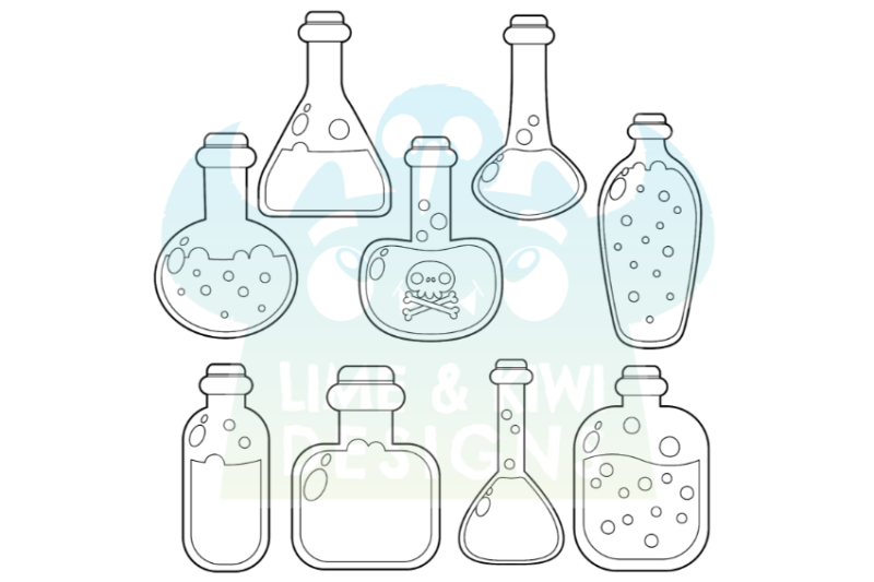 witch-039-s-potions-digital-stamps-lime-and-kiwi-designs