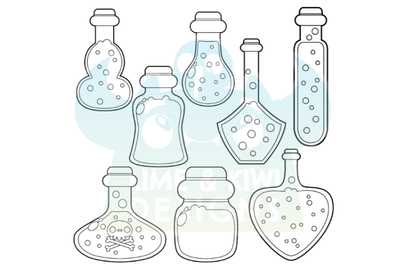 witch-039-s-potions-digital-stamps-lime-and-kiwi-designs