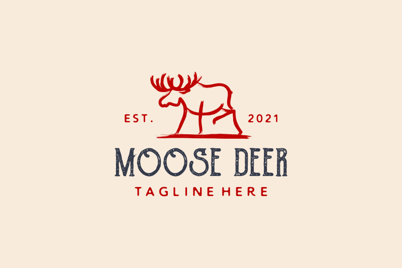 moose-deer-dry-ink-brush-logo-design-vector-illustration
