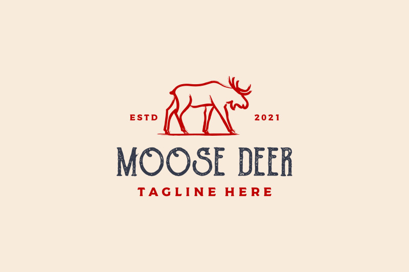 moose-deer-dry-ink-brush-logo-design-vector-illustration