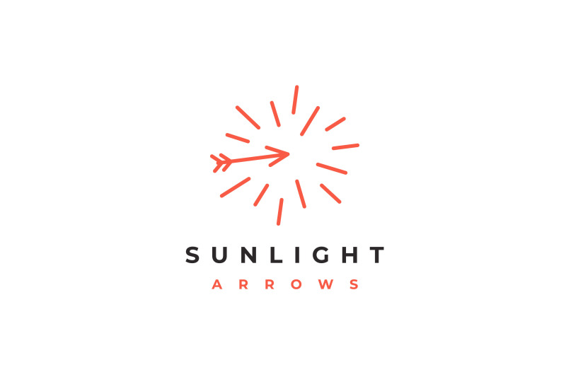 line-art-sun-and-arrows-logo-design-vector