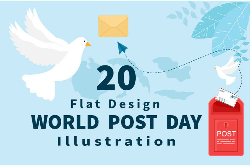 20-world-post-day-vector-illustration